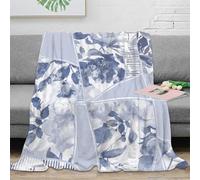 NGGADIWEG stampa 3D BlueFloralPattern coperta da ufficio microfibra biancheria da letto elegante coperta da riposo morbida per regali per lavoratori ModernWatercolorStyle 40x50inch(100x130cm)