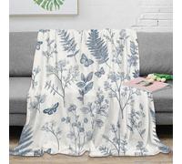 NGGADIWEG stampa 3D Botanical Illustrations coperta da letto microfibra biancheria da letto anti-pilling plaid da letto morbido per giovani single vintage Herbal 70×80inch(180x200cm)