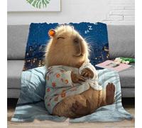 NGGADIWEG stampa 3D Capybara sleeping coperta da divano microfibra biancheria da letto lavabile coperta da salotto anti-pilling per regali per il soggiorno cartoon cozy bedtime 40x50inch(100x130cm)