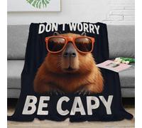 NGGADIWEG stampa 3D Capybara wearin coperta da salotto microfibra biancheria da letto non perde pelo plaid da salotto caldo per giovani in casa con amici Funny animal meme 80×90inch(200x230cm)