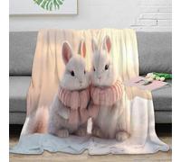 NGGADIWEG stampa 3D Carino bunnies coperta da camera da letto microfibra biancheria da letto anti-pilling plaid da camera morbido per regali per la camera Inverno cozy 60x80inch(150x200cm)
