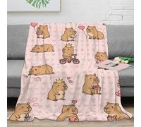 NGGADIWEG stampa 3D carino capybara plaid da divano microfibra biancheria da letto morbido coperta da divano anti-pilling per uffici open space giovanili cartoon animal pattern 60x80inch(150x200cm)