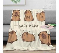 NGGADIWEG stampa 3D Carino capybara plaid microfibra biancheria da letto morbido e caldo coperta per aria condizionata anti-pilling per regali per amici cartone animato animal 40x50inch(100x130cm)