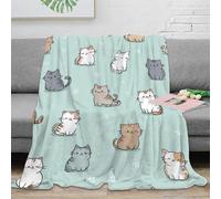 NGGADIWEG stampa 3D Carino cat pattern plaid da divano microfibra biancheria da letto morbido coperta da divano anti-pilling per uffici open space giovanili cartoon kawaii design 80×90inch(200x230cm)