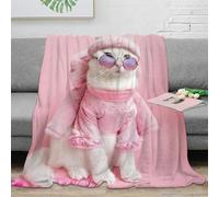 NGGADIWEG stampa 3D Carino cat wear coperta da divano microfibra biancheria da letto non perde pelo coperta da letto morbida e calda traspirante per letto Pink fashion 50x60inch(127x152cm)