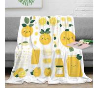 NGGADIWEG stampa 3D Citrus fruits coperta termica microfibra biancheria da letto anti-pilling plaid da divano non perde pelo per affittuari giovani kawaii illustrazione 50x60inch(127x152cm)