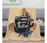 NGGADIWEG stampa 3D Coffee cup arte coperta in pile microfibra biancheria da letto lavabile plaid in pile anti-pilling per regali per famiglie vintage illustrazione 80×90inch(200x230cm)