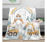 NGGADIWEG stampa 3D Construction ve coperta da salotto microfibra biancheria da letto non perde pelo plaid da salotto caldo per regali per la casa Watercolor children' 40x50inch(100x130cm)