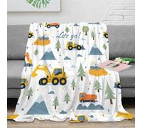NGGADIWEG stampa 3D Construction vehicles coperta da salotto biancheria da letto soffice e calda coperta da camera da letto non perde pelo per uso residenziale Children's pattern 40x50inch(100x130cm)