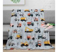 NGGADIWEG stampa 3D Construction vehicles coperta microfibra biancheria da letto compatta e morbida coperta da viaggio leggera per regali per amici viaggiatori Children's cartoon 50x60inch(127x152cm)