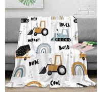 NGGADIWEG stampa 3D ConstructionTrucks coperta microfibra biancheria da letto compatta e morbida coperta da viaggio leggera per studenti in trasferta KidsPatternStyle 80×90inch(200x230cm)