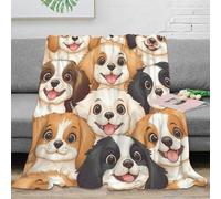 NGGADIWEG stampa 3D cucciolo faces plaid da divano microfibra biancheria da letto non perde pelo coperta da divano morbida per regali per la casa cartone animato animal 80×90inch(200x230cm)