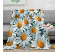 NGGADIWEG stampa 3D Daisy blooms coperta da divano microfibra biancheria da letto lavabile coperta da salotto anti-pilling per regali per il soggiorno Botanical giardino 40x50inch(100x130cm)