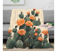 NGGADIWEG stampa 3D Desert cactus blooms coperta da salotto microfibra biancheria da letto elegante plaid da salotto soffice per regali di matrimonio Botanical arte 40x50inch(100x130cm)