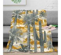 NGGADIWEG stampa 3D Desert plants plaid in pile microfibra biancheria da letto morbido coperta in pile anti-pilling per giovani amanti delle serie tv vintage tropical pattern 50x60inch(127x152cm)