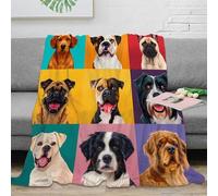 NGGADIWEG stampa 3D Dog portraits coperta da viaggio microfibra biancheria da letto compatta coperta da viaggio morbida per regali per chi viaggia per lavoro artistico pet illust 70×80inch(180x200cm)