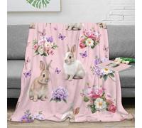 NGGADIWEG stampa 3D Easter bunnies coperta per tutte le stagioni biancheria da letto anti-pilling coperta versatile non perde pelo per regali tutto l'anno floreale spring pattern 80×90inch(200x230cm)