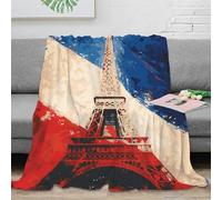 NGGADIWEG stampa 3D Eiffel Tower coperta da letto microfibra biancheria da letto traspirante plaid da letto anti-pilling per regali per la camera da letto French arte 40x50inch(100x130cm)