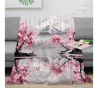 NGGADIWEG stampa 3D fiore di cilieg coperta da pisolino microfibra biancheria da letto non perde pelo plaid da pisolino caldo per regali per chi ama riposare mountain landscape a 40x50inch(100x130cm)