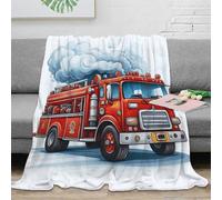NGGADIWEG stampa 3D Fire truck cartoon plaid da divano microfibra biancheria da letto non perde pelo coperta da divano morbida per giovani in relax vintage illustrazione 60x80inch(150x200cm)