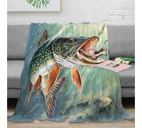 NGGADIWEG stampa 3D Fishing lure coperta da letto microfibra biancheria da letto compatta coperta da camera da letto morbida per regali per studenti Realistic fish arte 70×80inch(180x200cm)