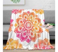 NGGADIWEG stampa 3D Floral Mandala coperta termica microfibra biancheria da letto lavabile plaid termico anti-pilling per giovani in inverno rigido Watercolor arte 40x50inch(100x130cm)