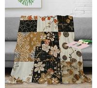 NGGADIWEG stampa 3D Floral patterns coperta microfibra biancheria da letto lavabile e morbida coperta da viaggio leggera per regali per gite e vacanze Japanese inspired design 50x60inch(127x152cm)