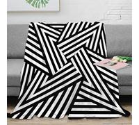 NGGADIWEG stampa 3D Geometric patterns coperta da salotto microfibra biancheria da letto anti-pilling plaid da salotto caldo per giovani in soggiorno astratto black 40x50inch(100x130cm)