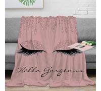 NGGADIWEG stampa 3D Glitter lashes coperta termica microfibra biancheria da letto leggera plaid termico non perde pelo per giovani in inverno Beauty glam design 70×80inch(180x200cm)