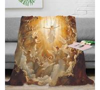 NGGADIWEG stampa 3D heavenly ascension coperta microfibra biancheria da letto lavabile e morbida coperta da viaggio leggera per regali per gite e vacanze religious painting 70×80inch(180x200cm)