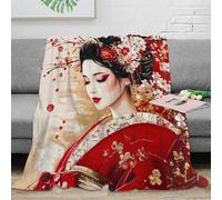 NGGADIWEG stampa 3D Japanese beauty coperta per aria condizionata microfibra biancheria da letto soffice plaid per estate morbido per regali per vacanze artistico tradizionale 40x50inch(100x130cm)