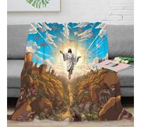NGGADIWEG stampa 3D Jesus ascension coperta da ufficio microfibra biancheria da letto traspirante plaid da ufficio anti-pilling per regali per colleghi religious illustrazione 70×80inch(180x200cm)