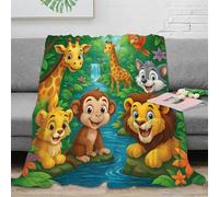NGGADIWEG stampa 3D jungle animals coperta da ufficio microfibra biancheria da letto anti-pilling coperta da riposo calda per lavoratori giovani Children's book 40x50inch(100x130cm)
