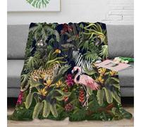 NGGADIWEG stampa 3D Jungle animals plaid microfibra biancheria da letto anti-pilling e morbido coperta per aria condizionata soffice non perde pelo per estate Exotic wildlife 60x80inch(150x200cm)