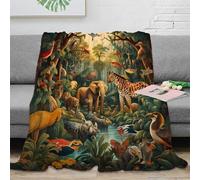 NGGADIWEG stampa 3D Jungle wildlife coperta in pile microfibra biancheria da letto calda coperta per aria condizionata leggera per uffici giovanili Colorful animal arte 60x80inch(150x200cm)