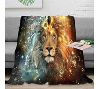 NGGADIWEG stampa 3D Leo zodiac symbol coperta per tutte le stagioni microfibra biancheria da letto versatile coperta in pile morbida per studenti fuori sede mitico lion arte 40x50inch(100x130cm)