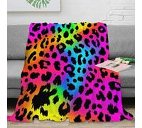 NGGADIWEG stampa 3D leopard print coperta da salotto microfibra biancheria da letto non perde pelo plaid da salotto caldo per regali per la casa Vibrant animal 80×90inch(200x230cm)