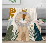 NGGADIWEG stampa 3D lion king plaid da divano microfibra biancheria da letto soffice coperta da pisolino morbida e calda anti-pilling per pisolini pomeridiani Children's jungle 40x50inch(100x130cm)