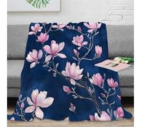 NGGADIWEG stampa 3D magnolia blooms coperta da ufficio microfibra biancheria da letto leggera coperta da riposo calda per giovani lavoratori dipendenti botanical giardino 60x80inch(150x200cm)