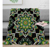 NGGADIWEG stampa 3D mandala patterns coperta termica microfibra biancheria da letto non perde pelo plaid termico soffice e caldo traspirante per inverno ethnic dot arte 80×90inch(200x230cm)