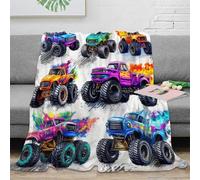 NGGADIWEG stampa 3D MonsterTrucks coperta da camera da letto microfibra biancheria da letto lavabile coperta da letto per regali per la camera da letto nuova ColorfulArtStyle 60x80inch(150x200cm)