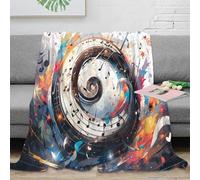 NGGADIWEG stampa 3D Music notes swirl coperta da salotto microfibra biancheria da letto non perde pelo plaid da salotto caldo per regali per la casa astratto musical arte 60x80inch(150x200cm)