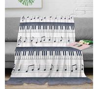 NGGADIWEG stampa 3D Musical notes coperta da letto microfibra biancheria da letto soffice e calda coperta da divano lavabile per regali di benvenuto in casa Sheet music design 70×80inch(180x200cm)