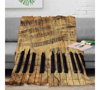 NGGADIWEG stampa 3D Musical notes coperta da salotto microfibra biancheria da letto elegante plaid da salotto soffice per regali di matrimonio vintage sheet music 50x60inch(127x152cm)