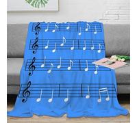 NGGADIWEG stampa 3D Musical notes coperta da ufficio microfibra biancheria da letto traspirante plaid da ufficio anti-pilling per regali per colleghi Sheet music design 50x60inch(127x152cm)