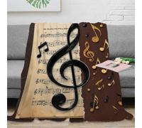 NGGADIWEG stampa 3D Musical notes coperta da viaggio microfibra biancheria da letto anti-pilling coperta da viaggio compatta per giovani in vacanza vintage sheet music 70×80inch(180x200cm)