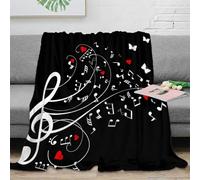 NGGADIWEG stampa 3D Musical notes coperta microfibra biancheria da letto compatta e morbida coperta da viaggio leggera per regali per amici viaggiatori artistico music design 80×90inch(200x230cm)