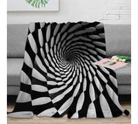 NGGADIWEG stampa 3D Optical illusion coperta da viaggio microfibra biancheria da letto leggera coperta da riposo morbida per giovani in viaggio studio astratto spiral design 50x60inch(127x152cm)