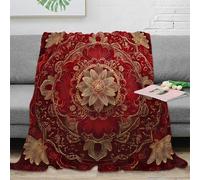 NGGADIWEG stampa 3D Ornate floreale design coperta da ufficio microfibra biancheria da letto traspirante plaid da ufficio anti-pilling per regali per colleghi Indian mandala 70×80inch(180x200cm)