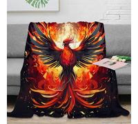 NGGADIWEG stampa 3D Phoenix rebirth coperta microfibra biancheria da letto lavabile in lavatrice plaid anti-pilling per studenti fuori sede Mythical fire arte 70×80inch(180x200cm)